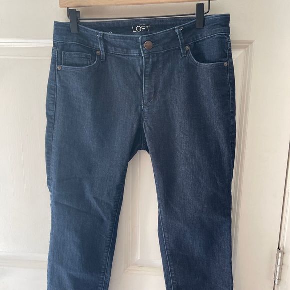 Ann Taylor LOFT Modern Crop Jeans Dark Blue Wash Denim Pants Women Waist Size 31 - Picture 11 of 12